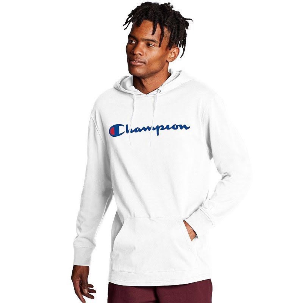WHITE LARGE CHAMPIONS HOODIE